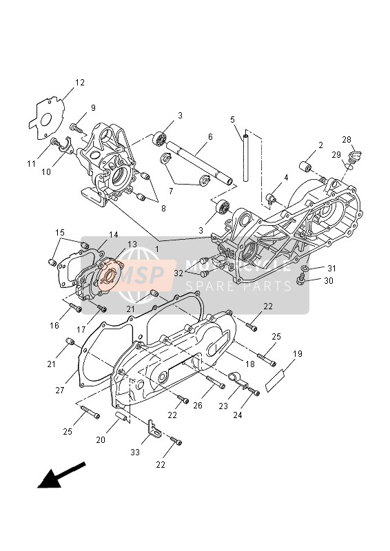 Yamaha NS50 AEROX 2014 KURBELGEHÄUSE für ein 2014 Yamaha NS50 AEROX